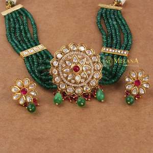 Yutika Gold Plated Polki Kundan Choker Set for Festival and Bridal - Product Image 3