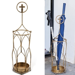 Nouveau support de parapluie domestique en acier inoxydable avec roulettes, taille personnalisée, couleur argent - Product Image 1