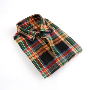 Chemise à carreaux colorée à manches longues en flanelle, style streetwear vintage classique - Product Image 1