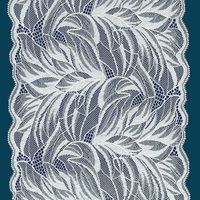 Tissu en dentelle extensible léger à motif de feuilles, 17,5 cm, nylon et élasthanne, bord festonné, vêtements, sous-vêtements, robe, qualité coréenne supérieure