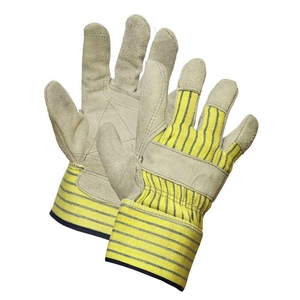 Gants de travail en cuir de vachette pleine fleur à paume renforcée pour la sécurité industrielle, la rigging canadien et le jardinage domestique - Product Image 5