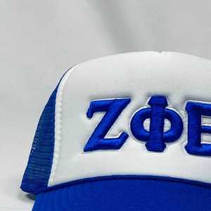 หมวกแก๊ป Zeta Phi Beta ปักลาย ZPB สีน้ำเงินขาว ตาข่าย ปรับขนาดได้ หมวกเบสบอลแบบ Snapback สำหรับชมรมนักศึกษา  ทันสมัย สวมใส่สบาย - Product Image 3