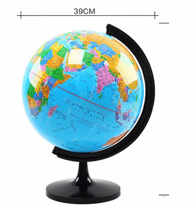 Globo Terráqueo Educativo de Plástico Premium con Base Metálica Dorada para Uso Escolar - Product Image 3
