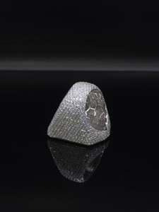 Custom Black White Deception <b>Ring</b> 925 Silver Round Lab Grown Diamond Iced Out Hip Hop <b>Statement</b> <b>Ring</b> Pass Diamond VVS1 Jewelry - Product Image 5