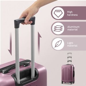 FCH 4-in-1 Trolley Case Curved Vertical Stripes in Violet Versatile Suitcase Solution - Product Image 6