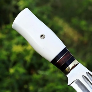 Couteau Bowie de camping d'extérieur en acier inoxydable forgé à la main de qualité industrielle 58 HRC, à pointe droite fixe, ergonomique, avec manche en plastique OEM - Product Image 6
