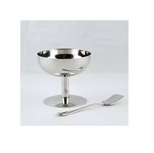 Bol à glace en métal de style restaurant, coupe à dessert en acier inoxydable de qualité supérieure pour buffet, hôtel et service de traiteur - Product Image 3