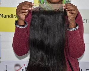 Extensions de cheveux humains vietnamiens vierges naturels assortis à la dentelle suisse 7*7 fermeture cuticule droite du temple alignée sans produit chimique - Product Image 2