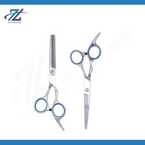 Ciseaux de barbier de qualité supérieure, lame de rasoir, ensemble de ciseaux de coiffure en couleur or avec magnifique étui en cuir et PU, kit de sécurité pour salon - Product Image 2