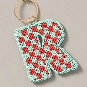 H Luxury Seed Beads Embroidery Keychain With Floral Art Stylish Handmade Beaded Keychain With Colorful Design - Product Image 5