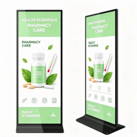 Pantalla Publicitaria 4K de 64, 69 y 79 Pulgadas, Tótem Táctil para Interiores, Software CMS WIFI, Señalización Digital LCD
