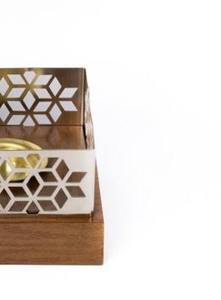 Encensoir Géométrique en Bois et Métal, Luxe, Carré, Bakhoor, Moderne, Arabe, Décoration de Table pour Maison et Bureau, Vente en Gros - Product Image 3