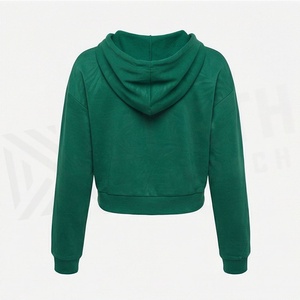 Sweat-shirt à capuche court personnalisé pour femme, à manches longues, imprimé, streetwear, haute qualité, vêtements de sport, couleur et coupe personnalisables - Product Image 2