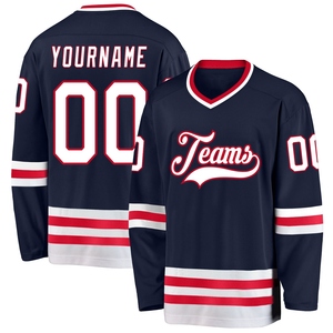 Wholesale Best Selling <b>Top</b> Quality Direct Industry Custom <b>Camo</b> Vintage USA Flag-Red Salute To Service Hockey Jersey - Product Image 5