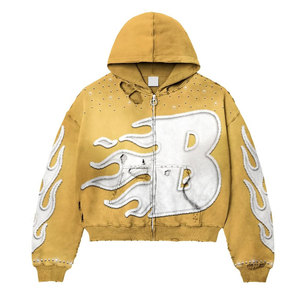 Ensemble de survêtement personnalisable en molleton technique avec pantalon évasé en coton 100% de haute qualité, effet délavé, pour l'hiver, style streetwear uni - Product Image 4