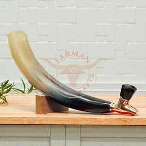 Corne de bœuf véritable avec robinet métallique, style vintage, accessoire de bar, vente en gros au meilleur prix - Product Image 3