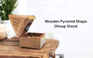 Soporte de incienso de madera con forma de pirámide y recogedor de cenizas, precio mayorista, de la tienda de arte en madera. - Product Image 4