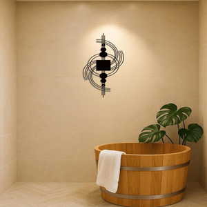 Scultura da Parete in Metallo Geometrica Moderna Fatta a Mano, Decorazione Minimalista Astratta Circolare e Quadrata per Soggiorno - Product Image 5