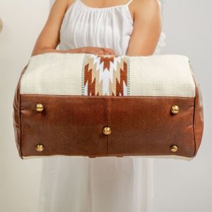 Sac de voyage vintage à la mode en cuir véritable avec fermeture éclair, grande capacité, durable et léger - Product Image 5