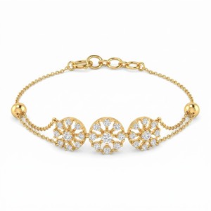 Bracelet unisexe en or blanc plaqué or avec diamants taille brillant, certifié IGI, style tendance, pour mariage - Jewellery Planet - Product Image 5
