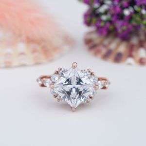 <b>Custom</b> Fine Jewelry Luxury Gold Plated/Rose Gold Plated 925 Silver Moissanite Wedding Engagement <b>Rings</b> for Party Gifts - Product Image 1