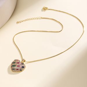 Collier pendentif cœur en cristal QIKU, zircon, pendentif <span class=keywords><strong>amour</strong></span>, bijoux en cuivre vintage pour femmes - Product Image 6