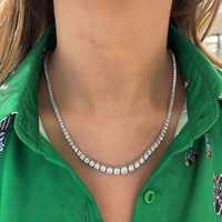 Collar de tenis de diamantes naturales graduados, chapado en oro de 10 quilates, 18 pulgadas, certificado IGI, gargantilla nupcial para boda, venta al por mayor