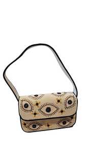 Bolso de Lona Bordado a Mano, Forma Rectangular con Diseño de Ojo, Hecho con Hilo de Algodón - Product Image 2