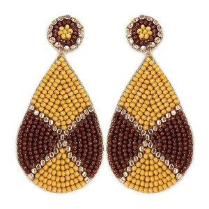 Cuentas de Semilla Multicolores en Forma de Gota Bordadas a Mano de la India, Joyería de Moda para Mujeres y Niñas por MULTI CRAFT - Product Image 1
