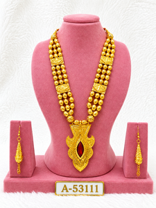 Conjunto de Joyería Nupcial de Corazón de Aleación de Zinc Chapado en Oro con Circones: Collar, Pendientes, Anillo y Pulsera con Cadena de Serpiente, Moderno y Tradicional para Boda - Product Image 1