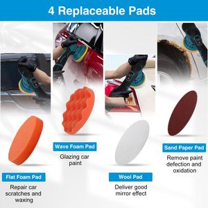 Set di 2 Lucidatrici per Auto Ricaricabili Senza Fili da 1500mAh con 8 Livelli di Velocità - Product Image 4