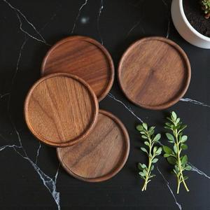 Juego de Posavasos Redondos de Madera con Soporte, Reutilizables, Ecológicos, de 3 mm de Grosor, Diseño Contemporáneo, para Bebidas, en Stock - Product Image 4