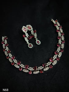 Ensemble de bijoux de mariée en diamant américain classique Collier et boucles d'oreilles en deux pièces pour mariage Style classique à la mode - Product Image 5