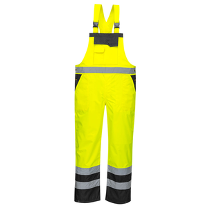 Pantalon de travail en coton haute visibilité jaune réfléchissant, robuste, pour hommes, vêtements de travail - Product Image 1