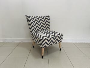 Fauteuil à dossier haut écologique au design géométrique moderne en zigzag et crème pour salon et hôtel - Product Image 4