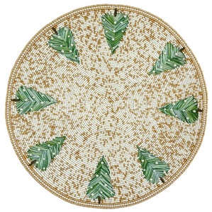 Mantel Individual de Lona Negra con Cuentas OEM, 300 mm de Diámetro, Resistente al Calor, Antideslizante, para Vajilla de Navidad, Halloween, Bodas - Product Image 6