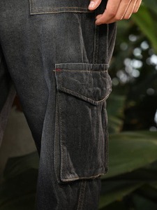 Pantalon en jean moderne coupe ample jambe large taille mi-haute écoresponsable déchiré extensible décontracté premium pour le quotidien - Product Image 4