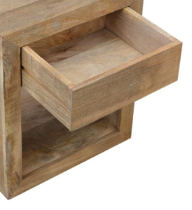 Mesita de Noche de Lujo Estilo Rústico Moderno, Hecha a Mano con Madera Maciza de Mango, Diseño Ecológico, con un Cajón de Almacenamiento para Dormitorio - Product Image 5