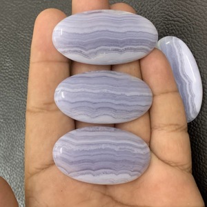 Lote de Piedras Preciosas Sueltas de Ágata Azul, Piedra Semipreciosa Natural de la Mejor Calidad, Material para Joyería - Product Image 1