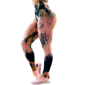 High Waist Full Length <b>Yoga</b> <b>Leggings</b> With Sublimation Print Custom Design Four-Way Stretch Spandex Polyester Pants For Women - Product Image 1