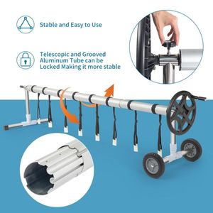 14ft Five-Section (1.15m Each) Pool Cover Reel Load Bearing 60kg Black Swimming Pool Film Roll - Product Image 4