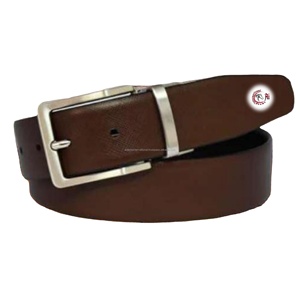 Cinturón Reversible de cuero de alta calidad para hombre, cinturón cruzado de un lado, negro y marrón, hebilla trenzada de Zinc - Product Image 1