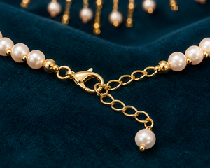 Elegant Women's cultured Pearl Tassel <b>Statement</b> <b>Necklace</b> Gold Plated Wedding Jewelry Round Bead Design - Product Image 6