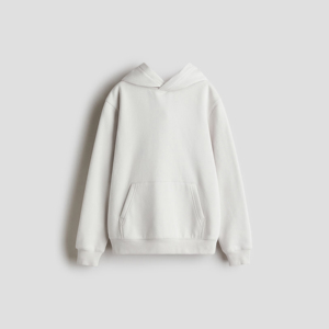 Sudadera con Capucha Personalizada Blanca Lisa de Algodón Premium, Unisex, Holgada, Transpirable, con Hombros Caídos - Product Image 1