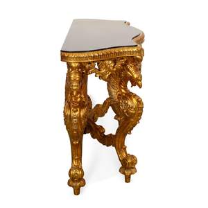 Mesa Consola Clásica Europea Hecha a Mano en Madera de Caoba Maciza con Tapa de Mármol - Muebles para Sala de Estar, Entrada, Villa y Hotel - Product Image 3