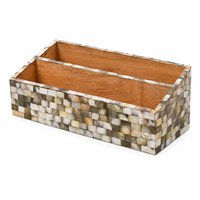 Boîte à bijoux multifonctionnelle moderne artisanale avec incrustation de nacre |   Organisateur de rangement décoratif