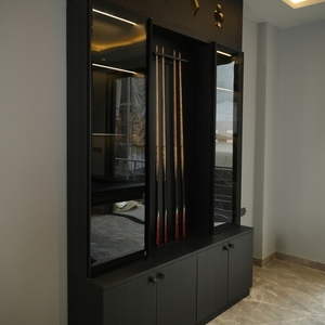 Argmac <b>bar</b> cabinet and counter Solid Teak Wine Storage Cabinet with Flat Panel Doors and Wood Handle - Product Image 6