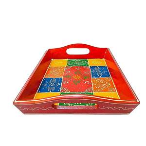 <b>Tea</b> Snacks Serving Platter Decorative Handcrafted <b>Tray</b> for Home Dining Table Kitchen Decor Wedding Houseware - Product Image 3