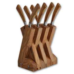 Organisateur de couverts en bois et métal, style rustique, multi-compartiments, support à couverts, rangement pour ustensiles de cuisine avec poignée - Product Image 6