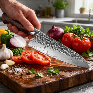 Couteau de cuisine japonais artisanal en acier carbone 10-11,9 pouces avec manche en bois de fer, étui en cuir, logo personnalisé, coffret cadeau - Product Image 3